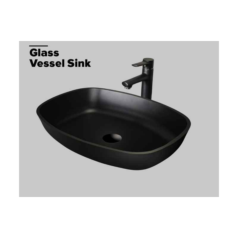 Matte Black Antique Modern Bathroom Vanity Top art tempered glass sink black glass bathroom sink